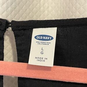 Old Navy size large, black dress with embroidered flowers. Like new condition.